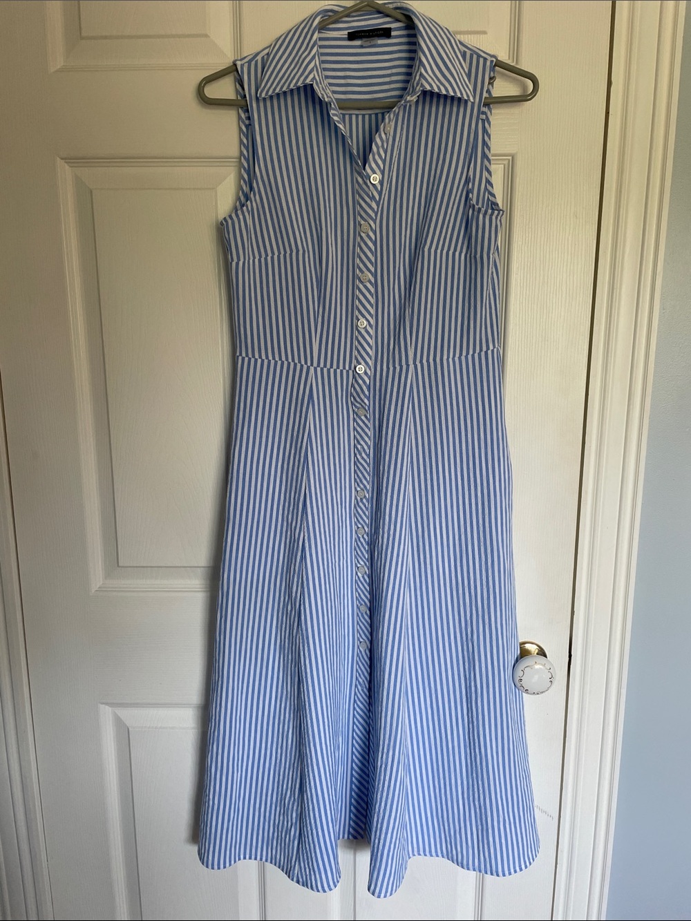 Tommy Hilfiger Sleeveless Blue and White Stripe Dress